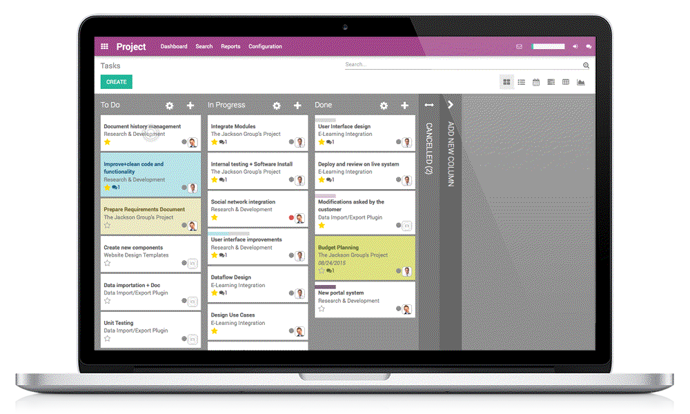 Odoo - Sample 2 for three columns