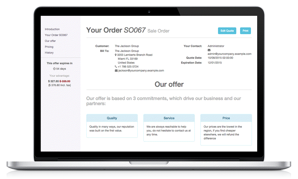 Odoo - Sample 2 for three columns