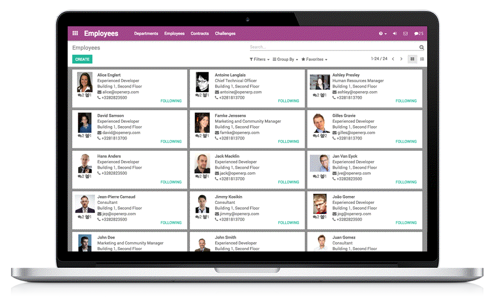 Odoo - Sample 2 for three columns