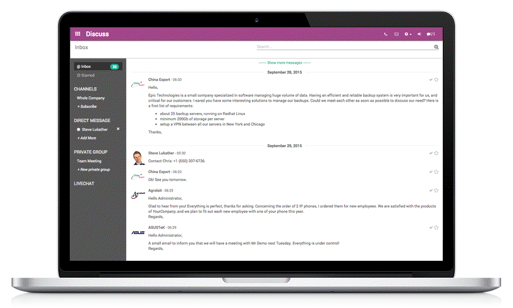 Odoo - Sample 2 for three columns